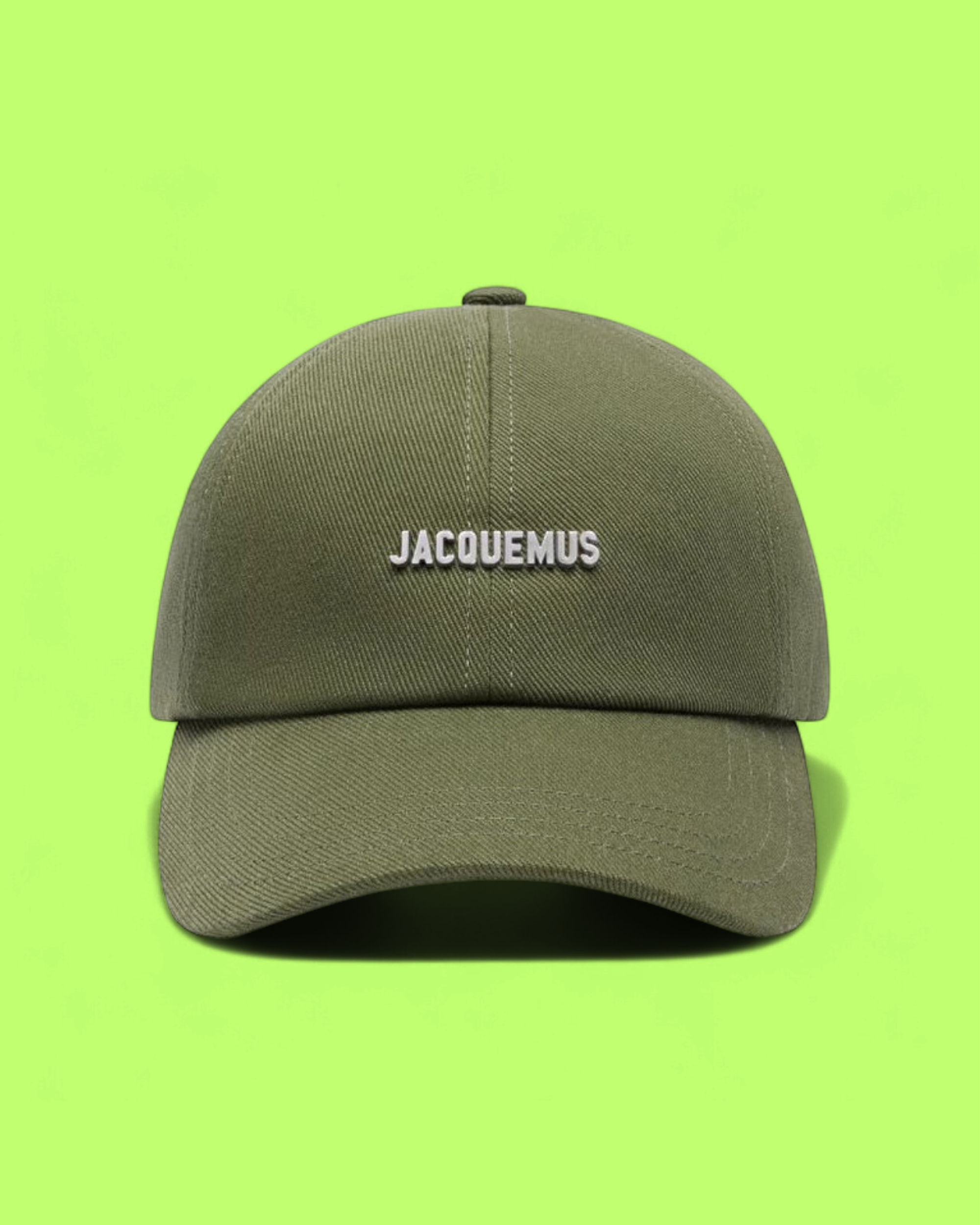 JACQUEMUS GREEN LOGO BASEBALL CAP MINIMAL PREMIUM DESIGN