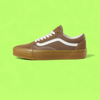 VANS OLD SKOOL BROWN CANVAS WHITE STRIPE GUM SOLE STYLE CWCD