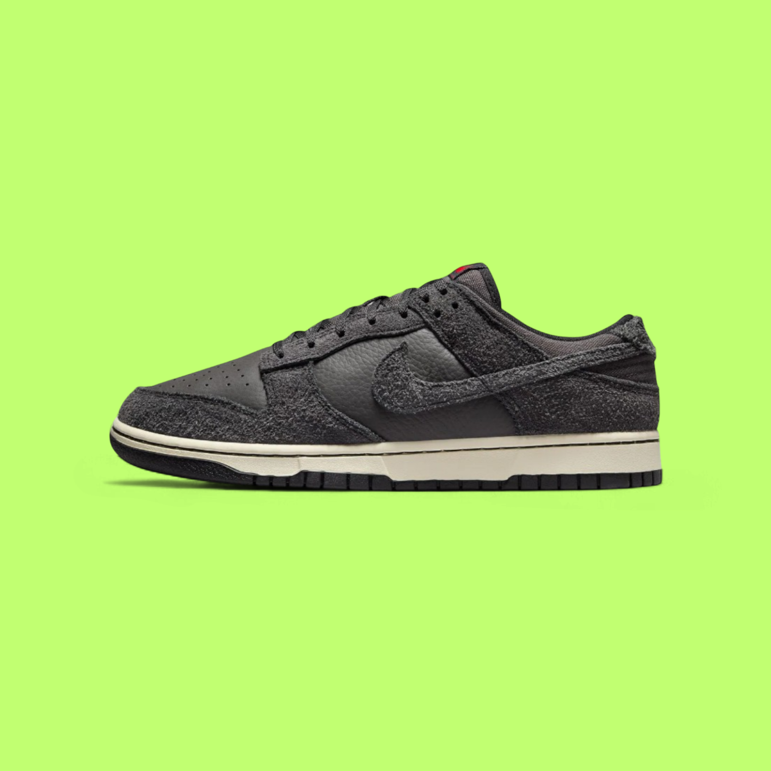 NIKE DUNK LOW RETRO PREMIUM MEN'S BLACK LEATHER CASUAL SNEAKERS