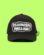BLACK CAP WITH BOLD WHITE GRAPHIC MAGLIANO FRONT PATCH