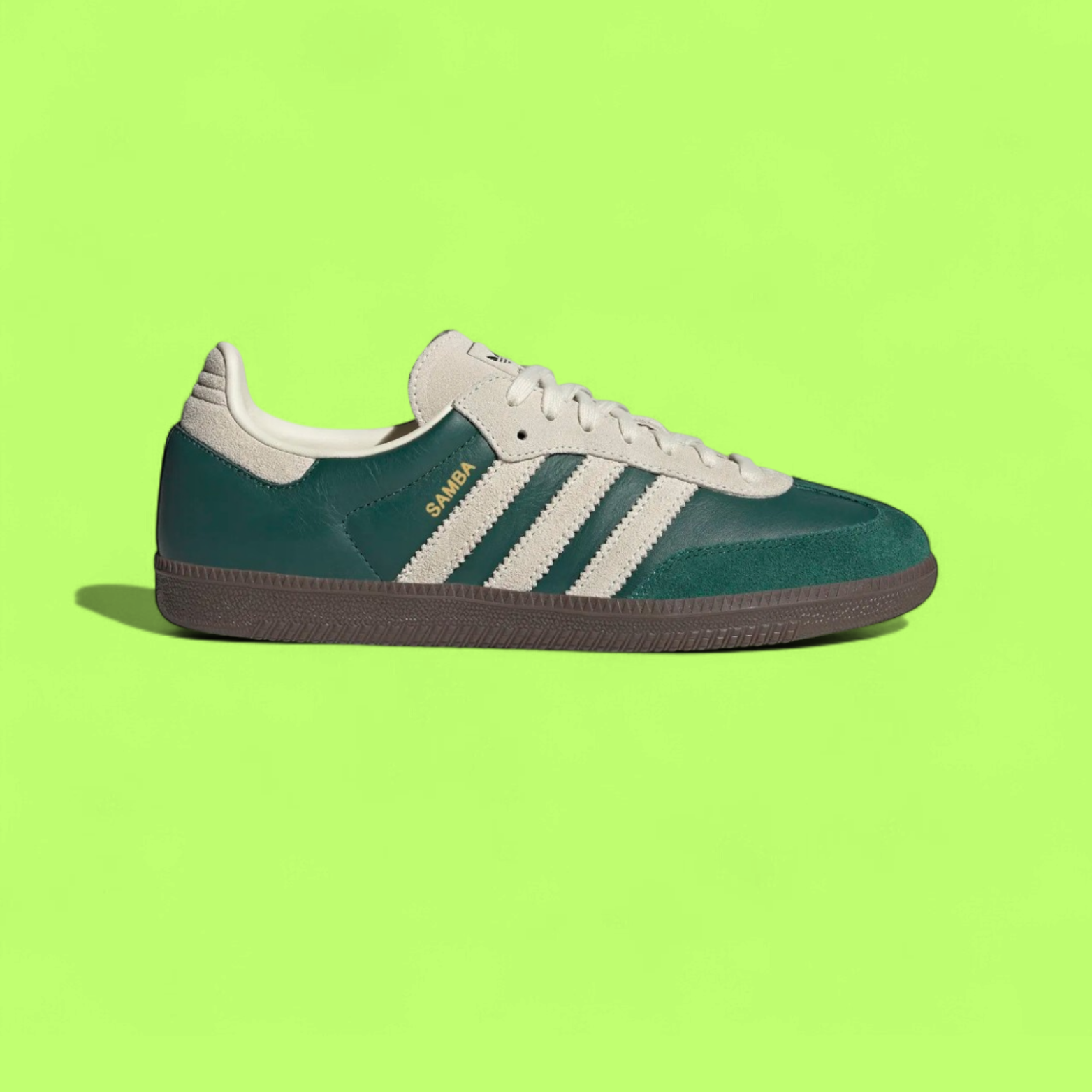 ADIDAS SAMBA OG MEN'S GREEN SUEDE RETRO CASUAL SNEAKERS