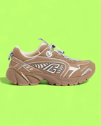 BALMAIN B-COURT BROWN SUEDE LEATHER CHUNKY RETRO LUXURY