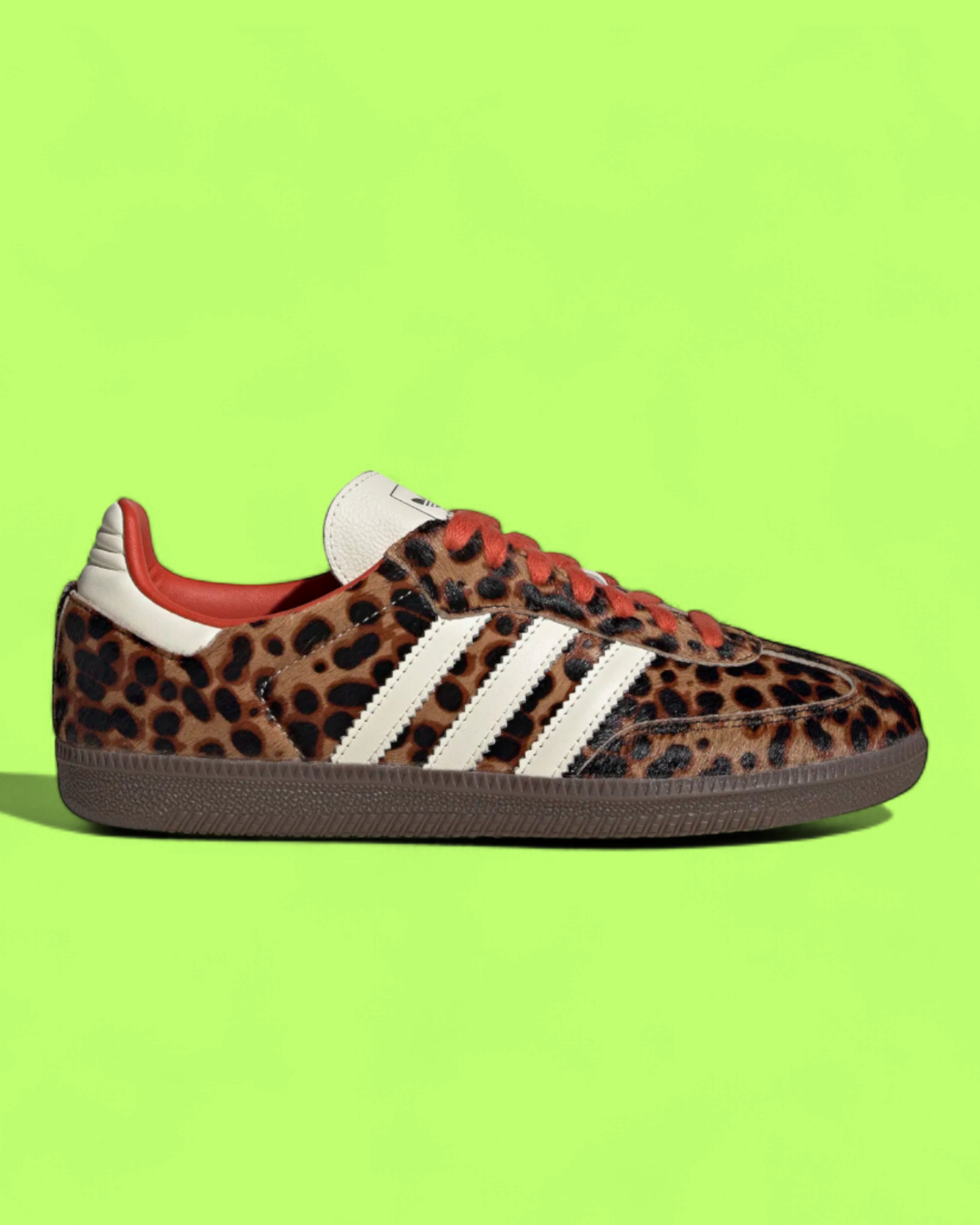 ADIDAS SAMBA LEOPARD PRINT BROWN WHITE RETRO CASUAL SNEAKERS