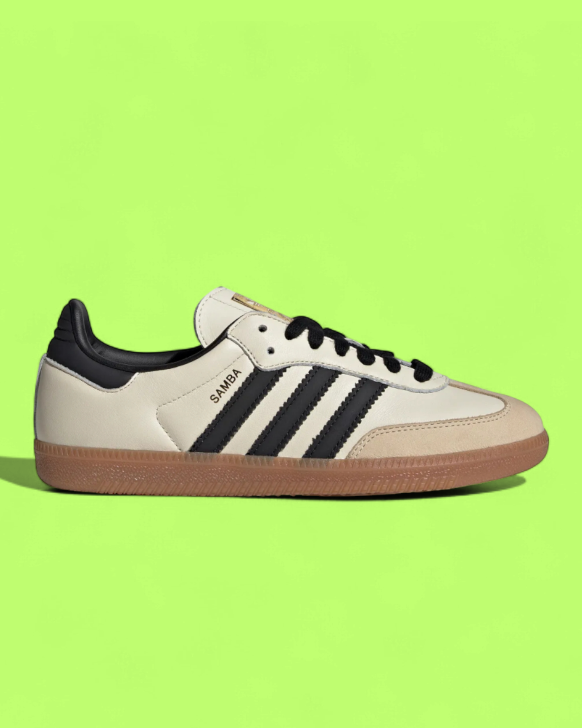 ADIDAS SAMBA CLASSIC WHITE BLACK GUM SOLE RETRO LEATHER SNEAKERS