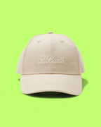 BEIGE ST BARTH BASEBALL CAP WITH MINIMAL EMBROIDERY DESIGN