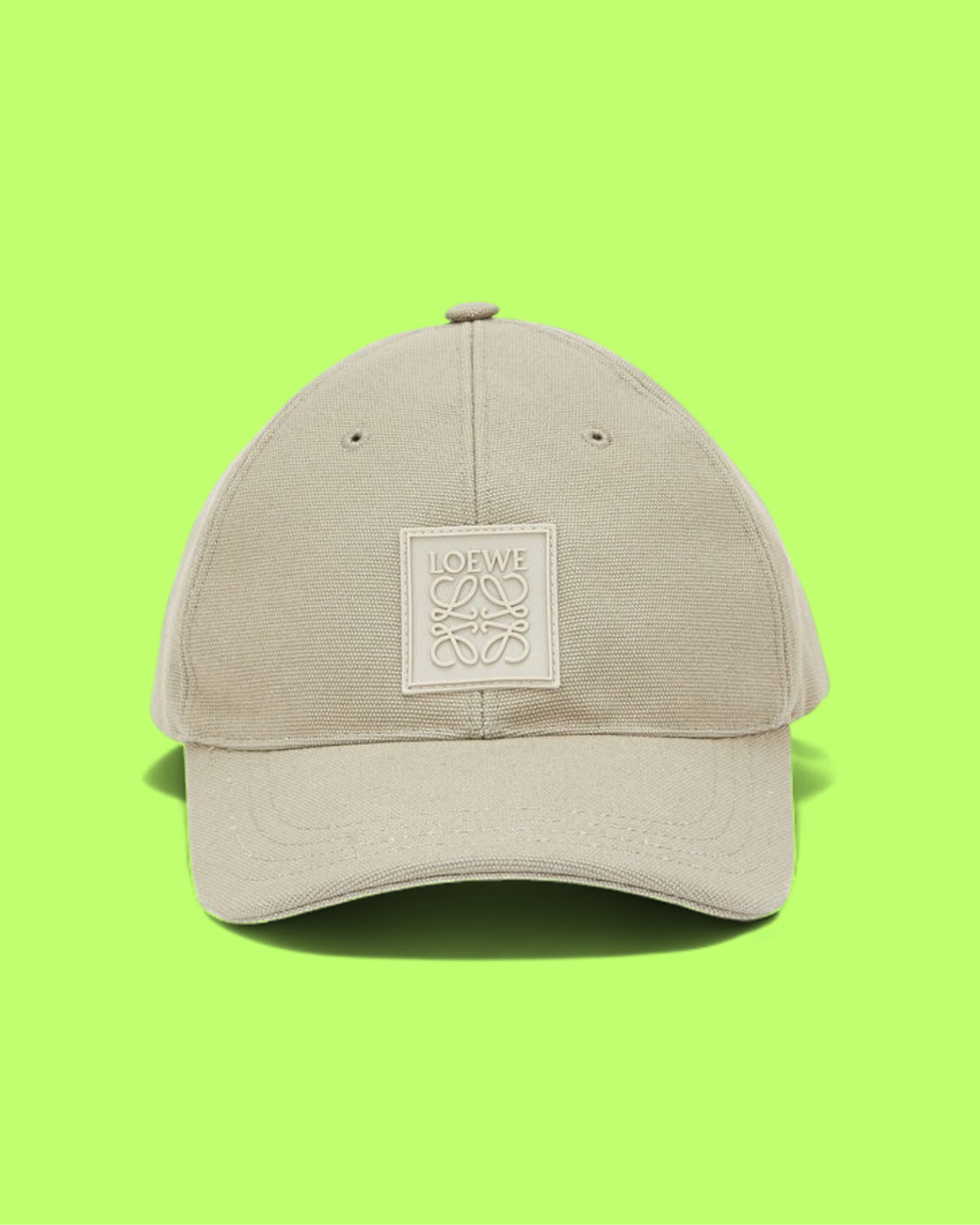 LOEWE BEIGE CAP WITH EMBOSSED ANAGRAM LOGO PATCH CWCD