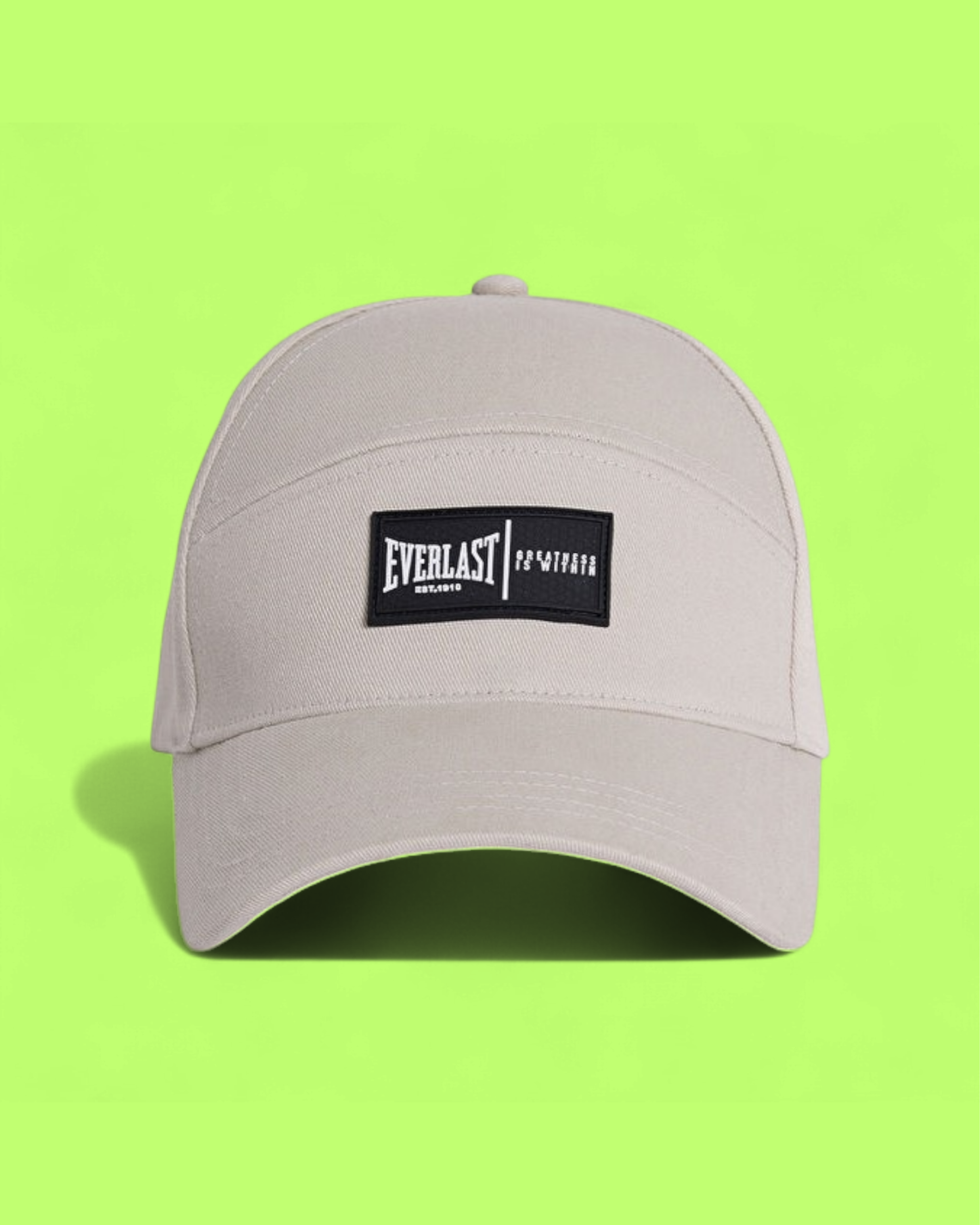 BEIGE CAP WITH BLACK EVERLAST FRONT PATCH DETAIL ICON CWCD