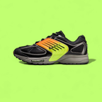 NIKE AIR PEGASUS WAVE MEN'S BLACK MESH AND LEATHER RUNNING