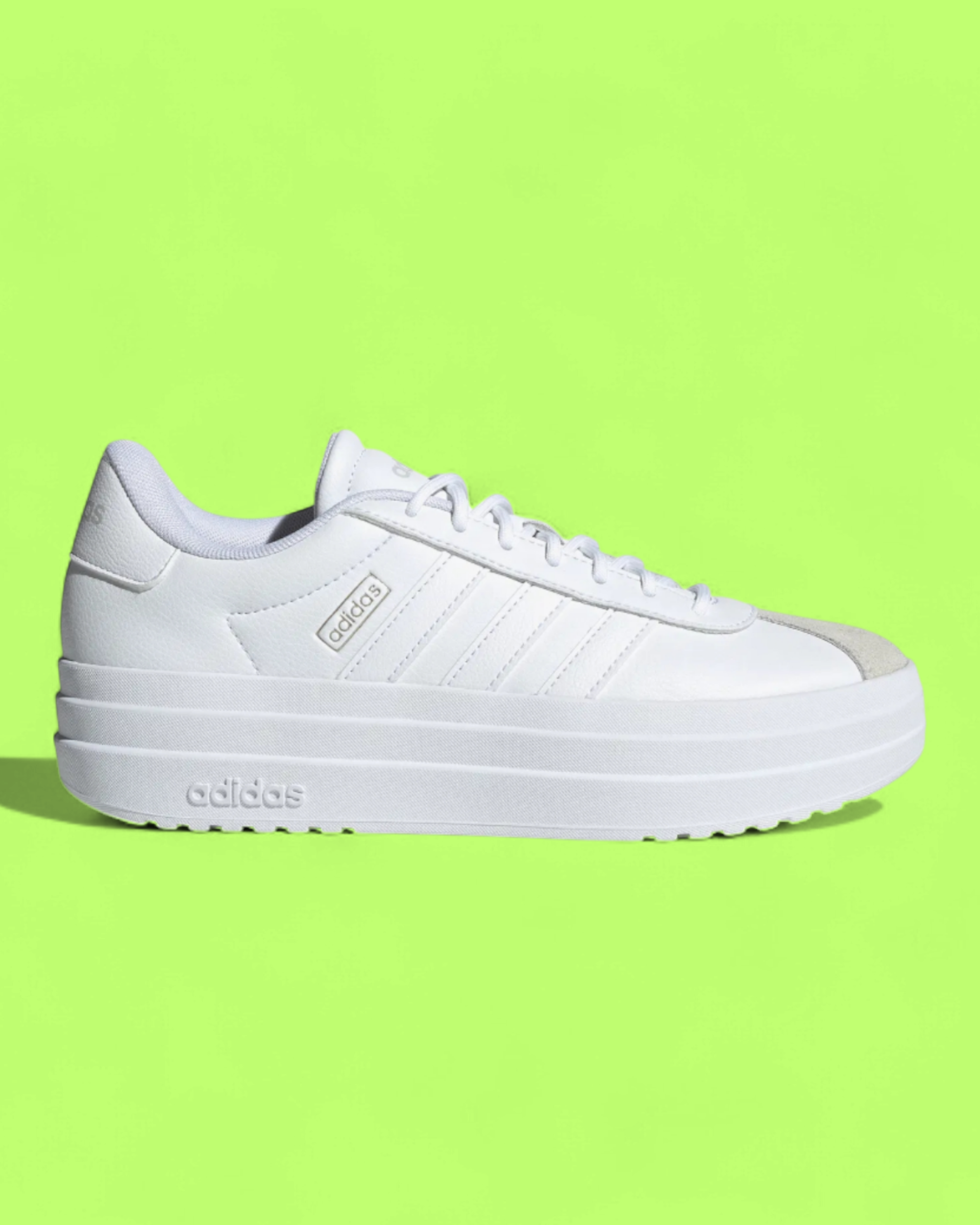 ADIDAS VL COURT PLATFORM WHITE LEATHER SNEAKERS CASUAL STYLE