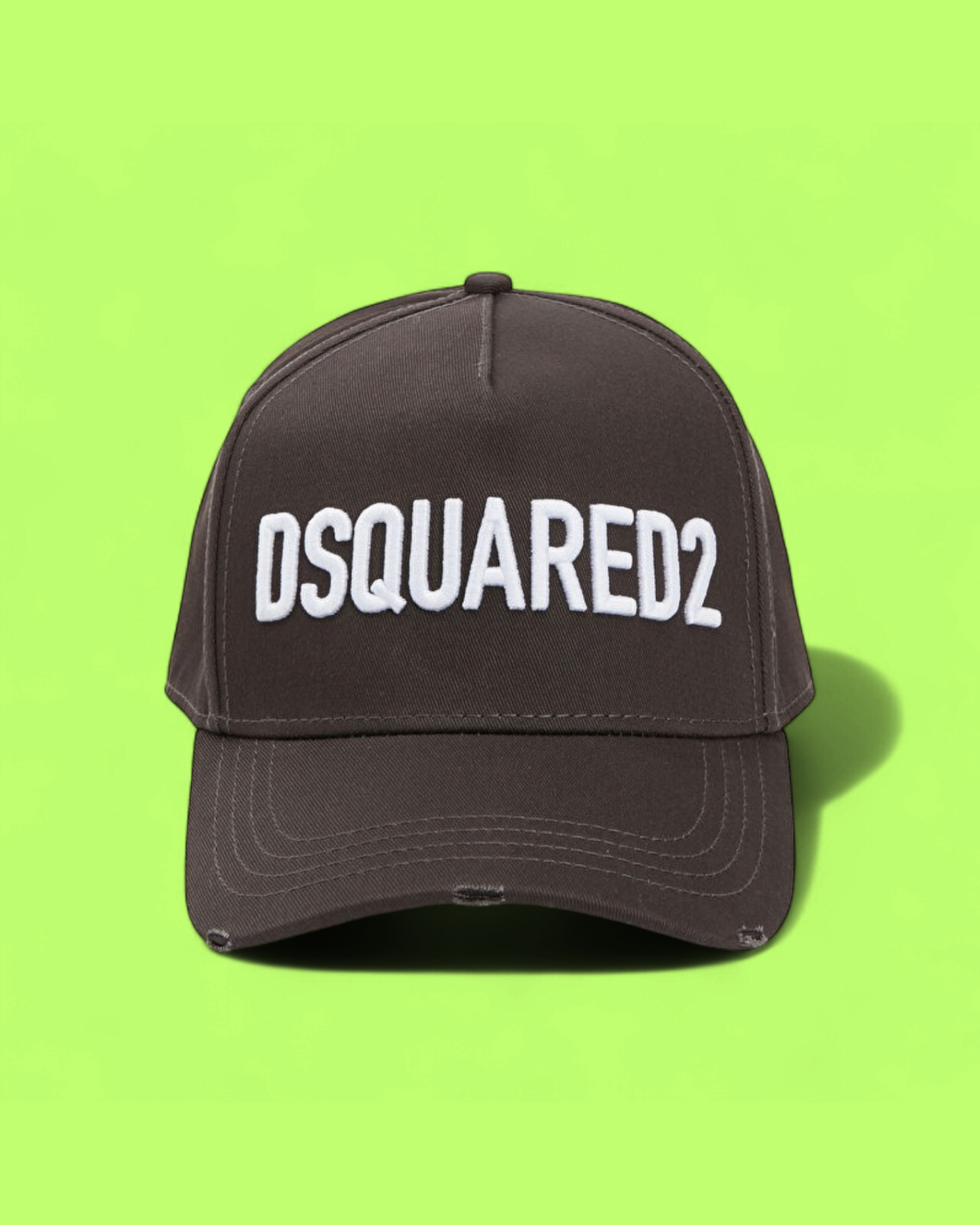 DARK BROWN COTTON BASEBALL CAP WITH BOLD FRONT EMBROIDERY
