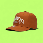 ORANGE BASEBALL CAP WITH LOS ANGELES EMBROIDERY FRONT LOGO