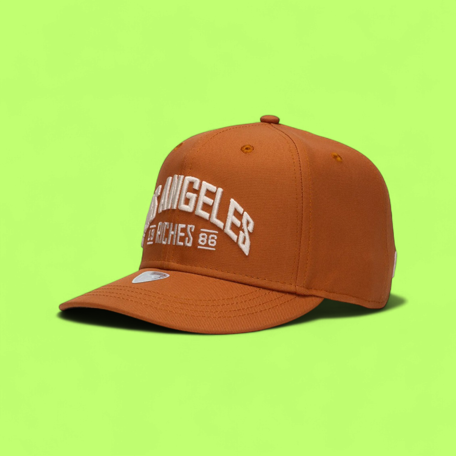 ORANGE BASEBALL CAP WITH LOS ANGELES EMBROIDERY FRONT LOGO