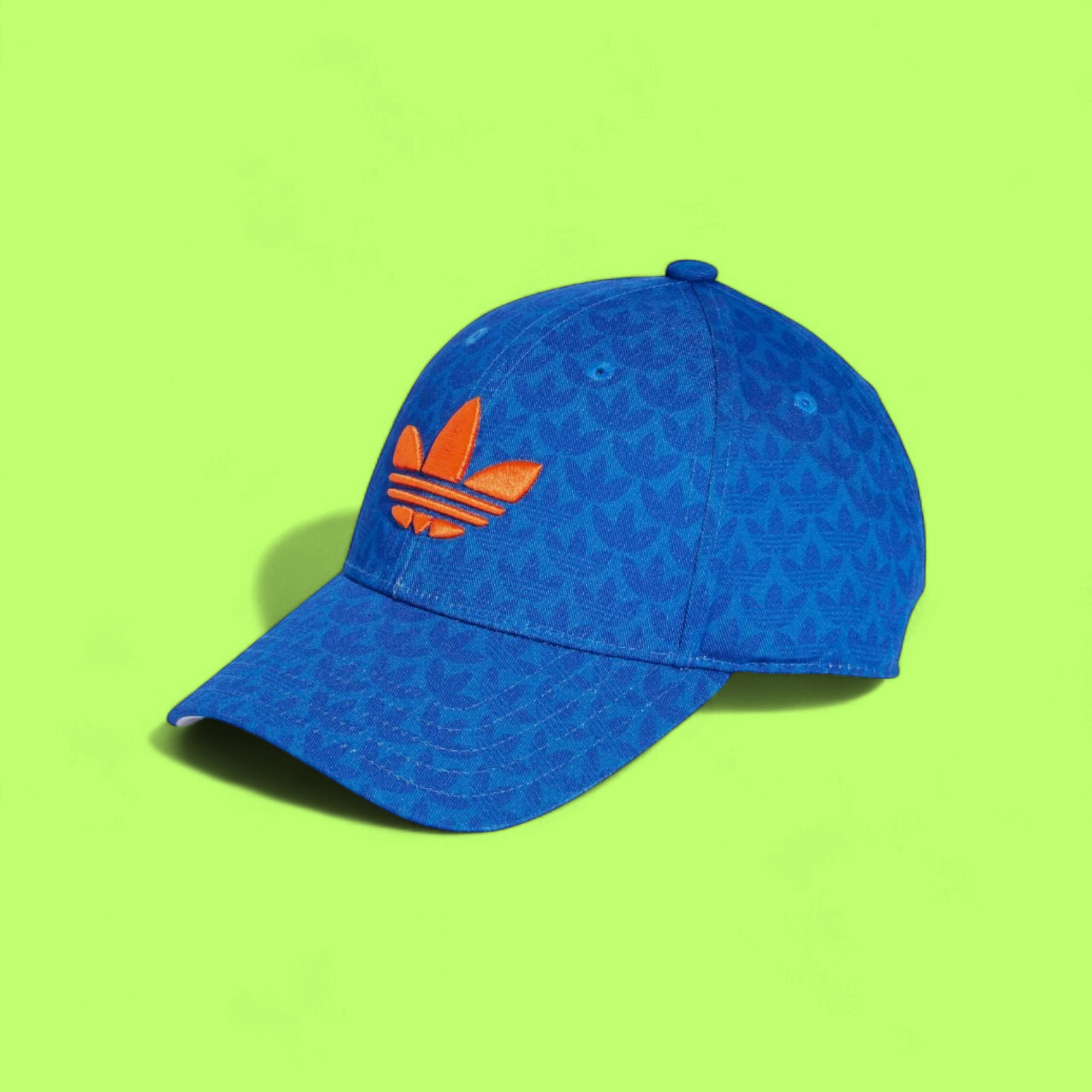 ADIDAS BLUE BASEBALL CAP WITH ORANGE TREFOIL EMBROIDERY