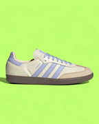 ADIDAS SAMBA CREAM PURPLE LEATHER SUEDE ACCENTS RETRO CASUAL
