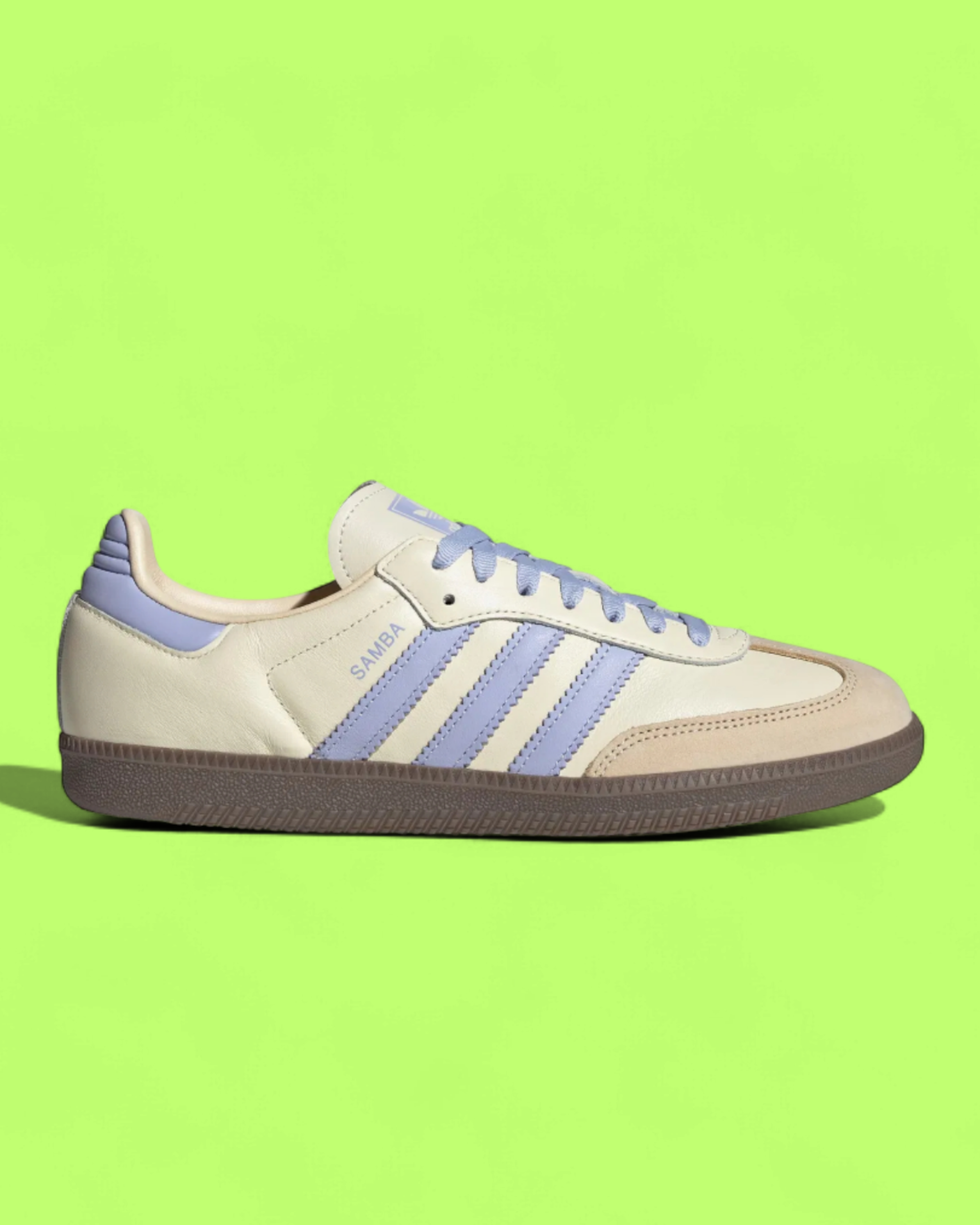 ADIDAS SAMBA CREAM PURPLE LEATHER SUEDE ACCENTS RETRO CASUAL
