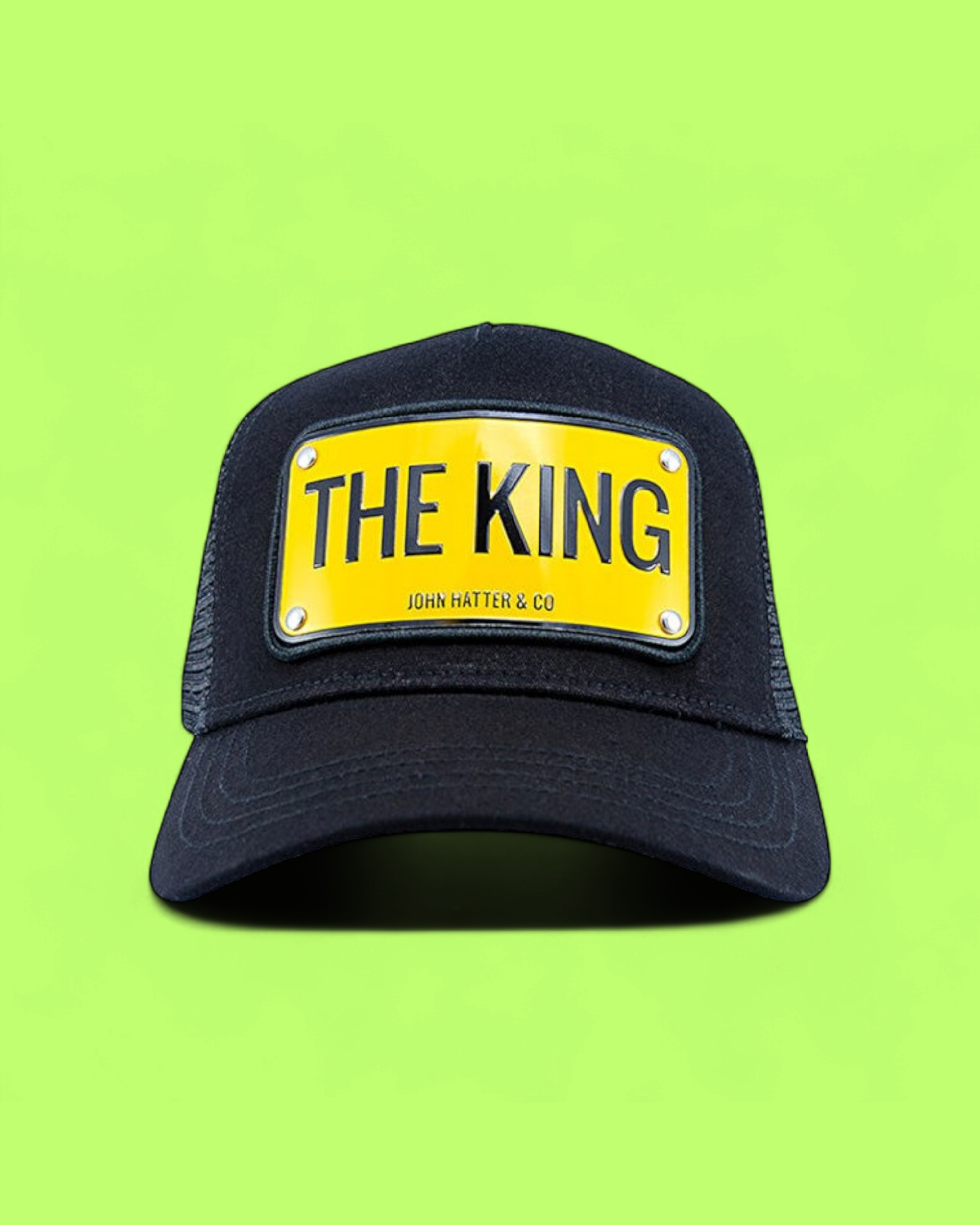 JOHN HATTER BLACK MESH BASEBALL CAP WITH THE KING LOGO PLATE