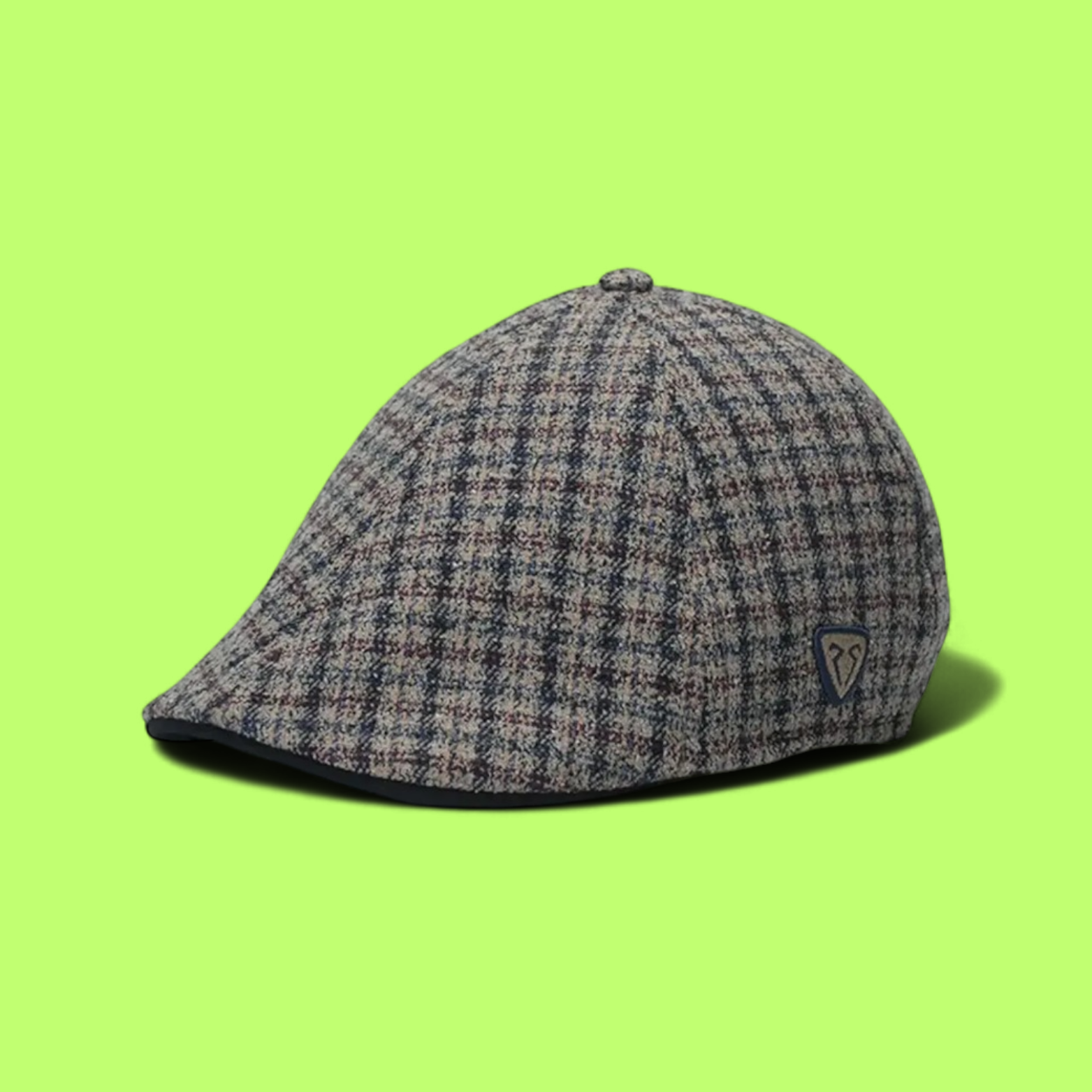 GREY CHECKERED FLAT CAP WITH CLASSIC RETRO ELEGANT STYLE