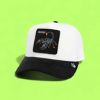 DEADLY SCORPION TRUCKER CAP WITH BLACK AND WHITE CONTRAST