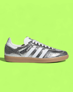ADIDAS SAMBA SILVER METALLIC WHITE GUM TABAN RETRO SNEAKER