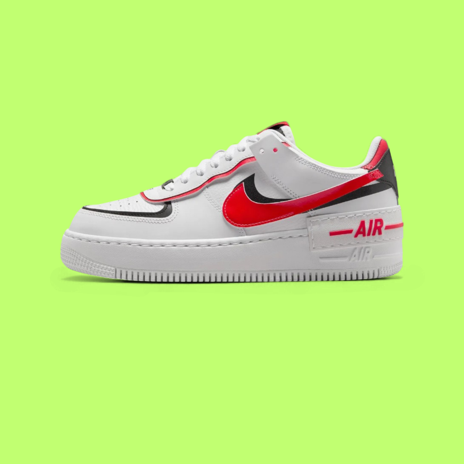 NIKE AIR FORCE 1 SHADOW WHITE RED LAYERED STREET STYLE DROP