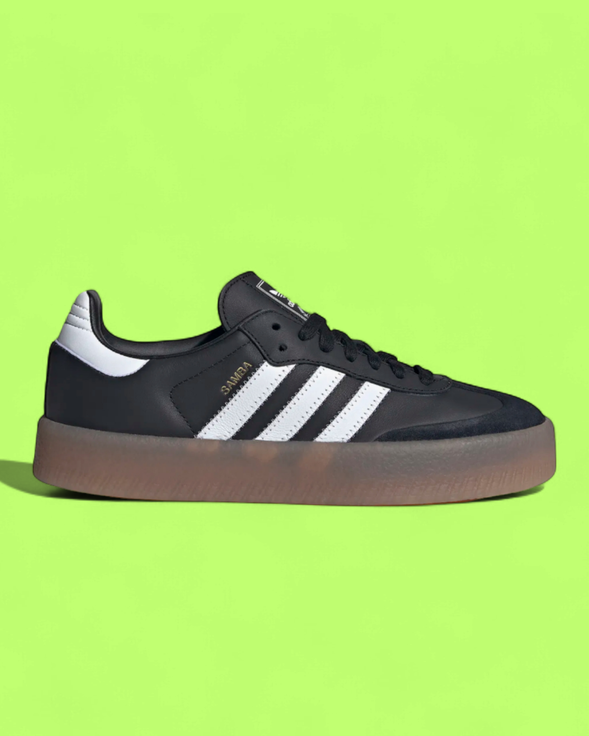 ADIDAS SAMBAE BLACK WHITE GUM SOLE CLASSIC STREET SNEAKERS