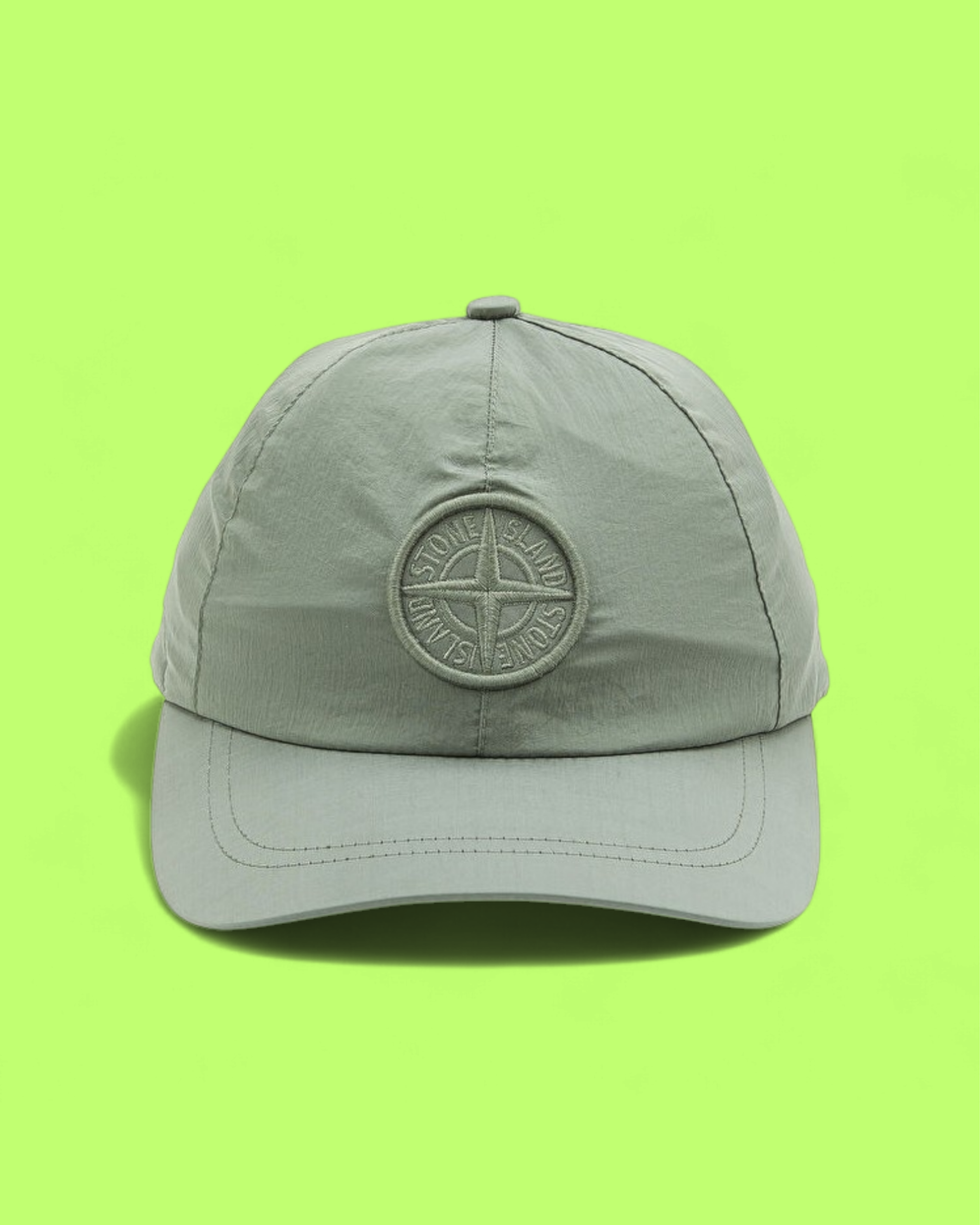 STONE ISLAND GREEN CAP WITH TONAL COMPASS LOGO EMBROIDERY