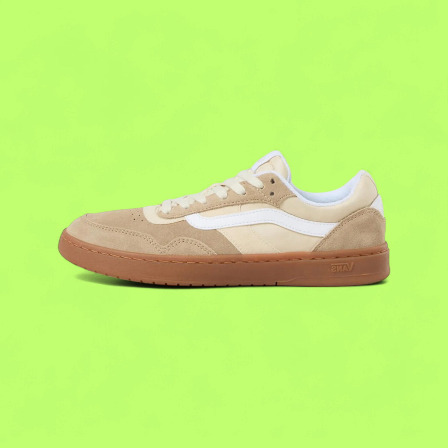 VANS CRUZE 3.0 MEN'S KHAKI SUEDE AND MESH LOW-TOP CASUAL SNEAKERS