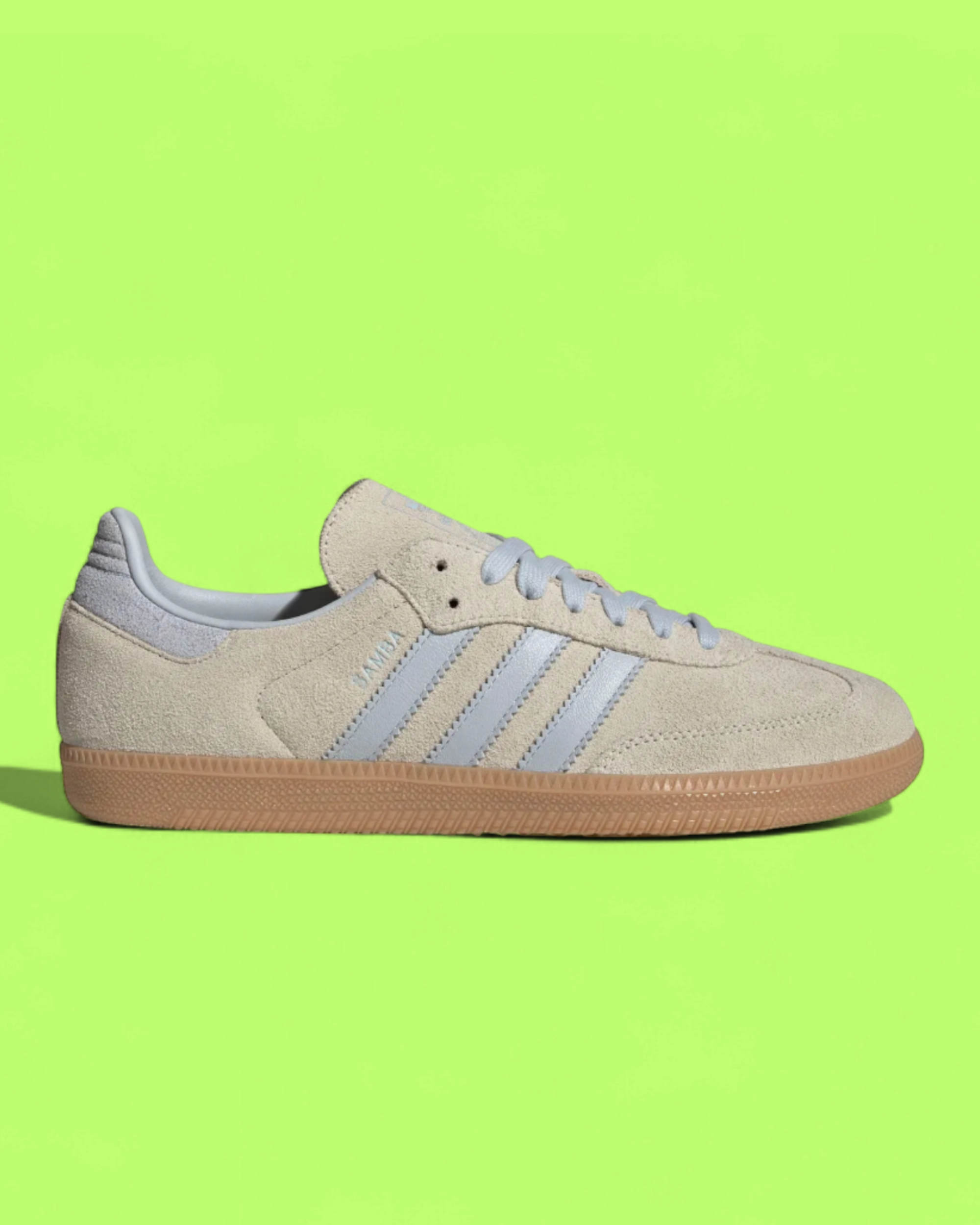 ADIDAS SAMBA OG BEIGE BLUE SUEDE CLASSIC CASUAL SHOES CWCD ICON
