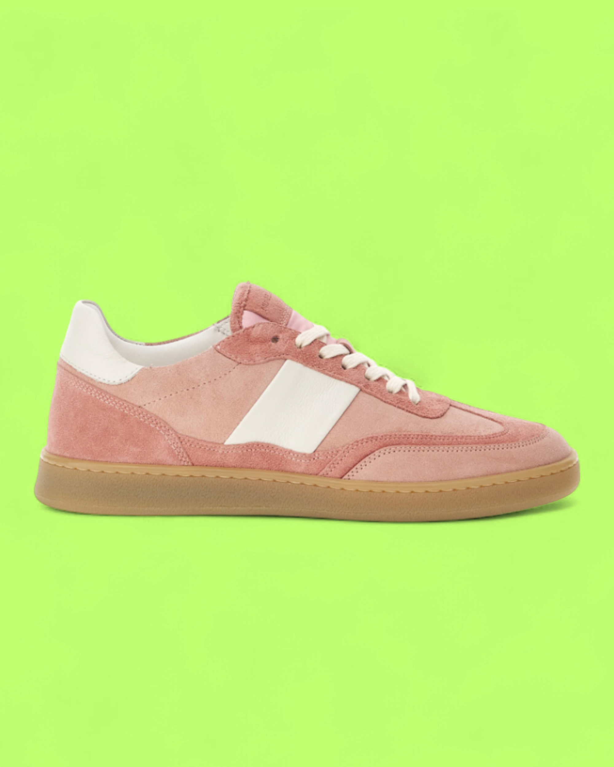 COLLEGIUM PINK SUEDE LOW TOP SNEAKERS WITH WHITE PANEL CWCD