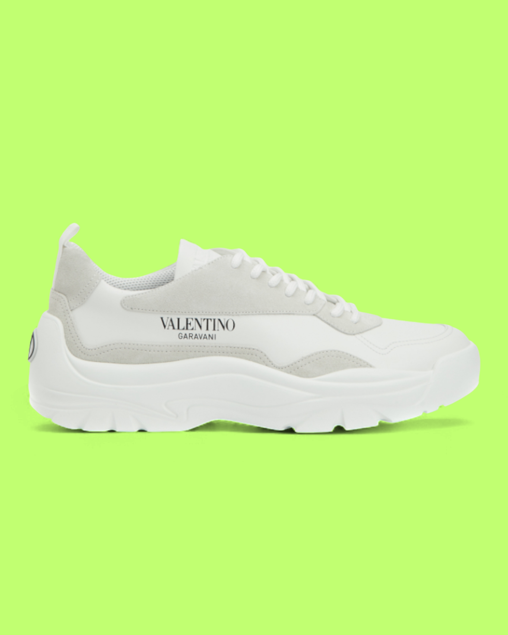 VALENTINO GARAVANI WHITE GREY SUEDE PANEL LUXURY SNEAKERS
