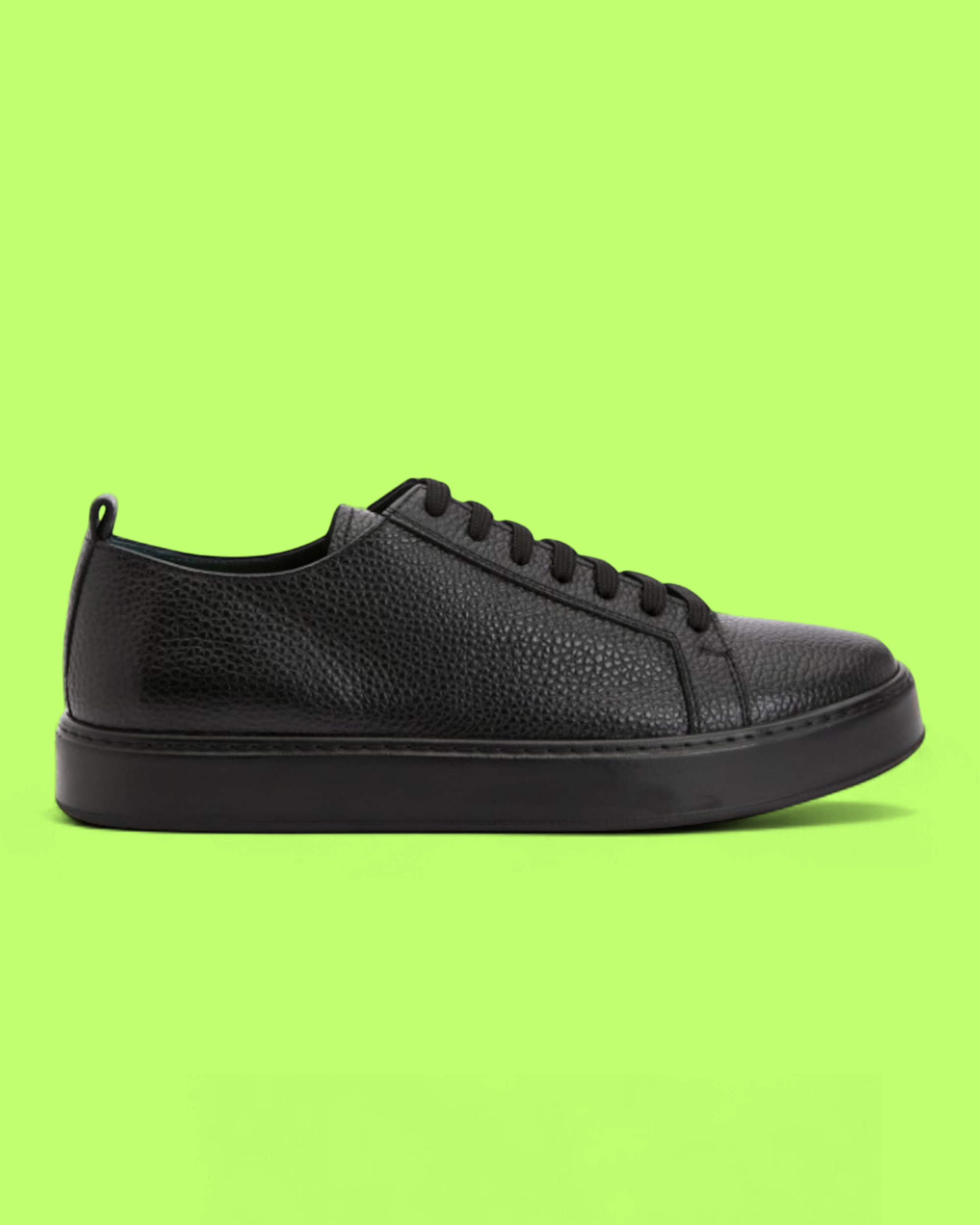 GEORGE HOGG BLACK FULL GRAIN LEATHER MINIMAL SNEAKER CWCD