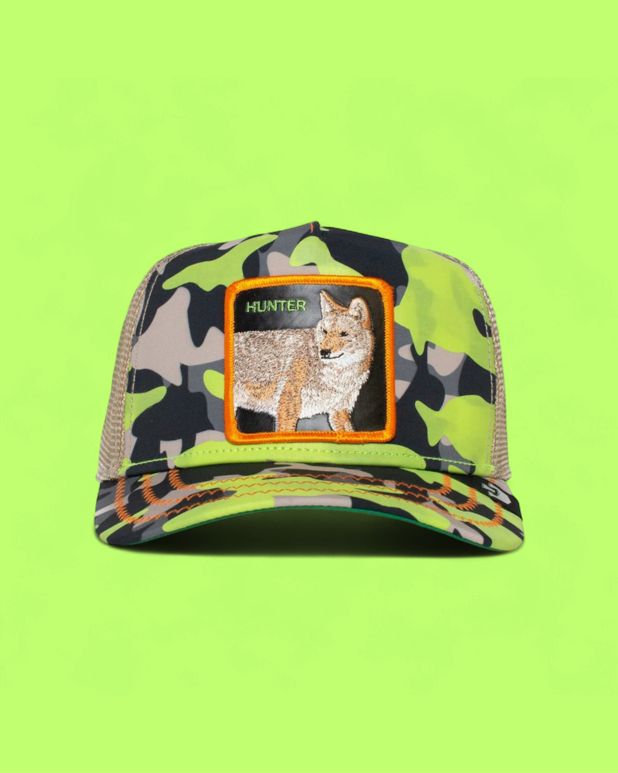 HUNTER COYOTE PATCH CAMO TRUCKER HAT WITH MESH BACK CWCD