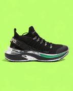 PHILIPP PLEIN SPORT FUTURISTIC METAL DETAIL BLACK SNEAKERS