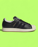 ADIDAS SUPERSTAR BLACK WHITE LEATHER CLASSIC SHELL TOE SNEAKER