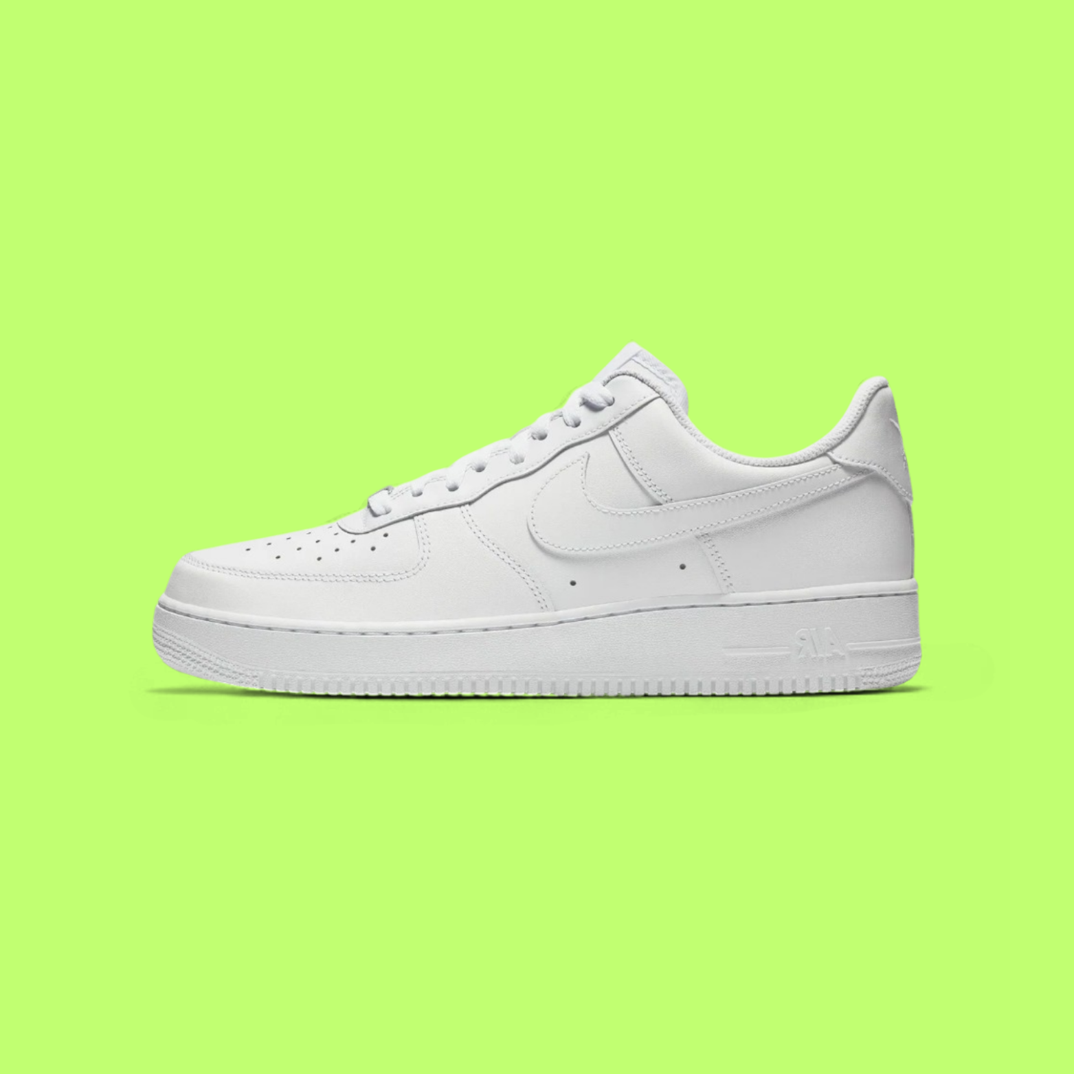 NIKE AIR FORCE 1 '07 MEN'S WHITE LEATHER CLASSIC SNEAKERS