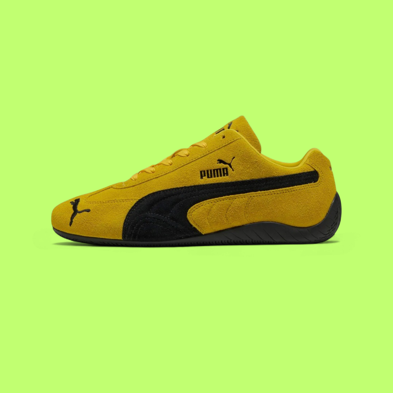 PUMA SPEEDCAT OG UNISEX YELLOW SUEDE MOTORSPORT STYLE SNEAKERS