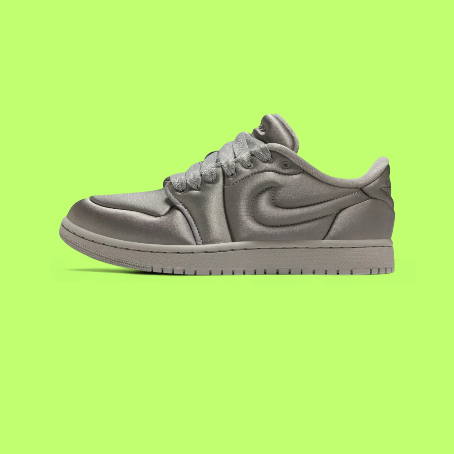 NIKE AIR JORDAN 1 LOW SATIN METALLIC SILVER LUXURY SNEAKERS