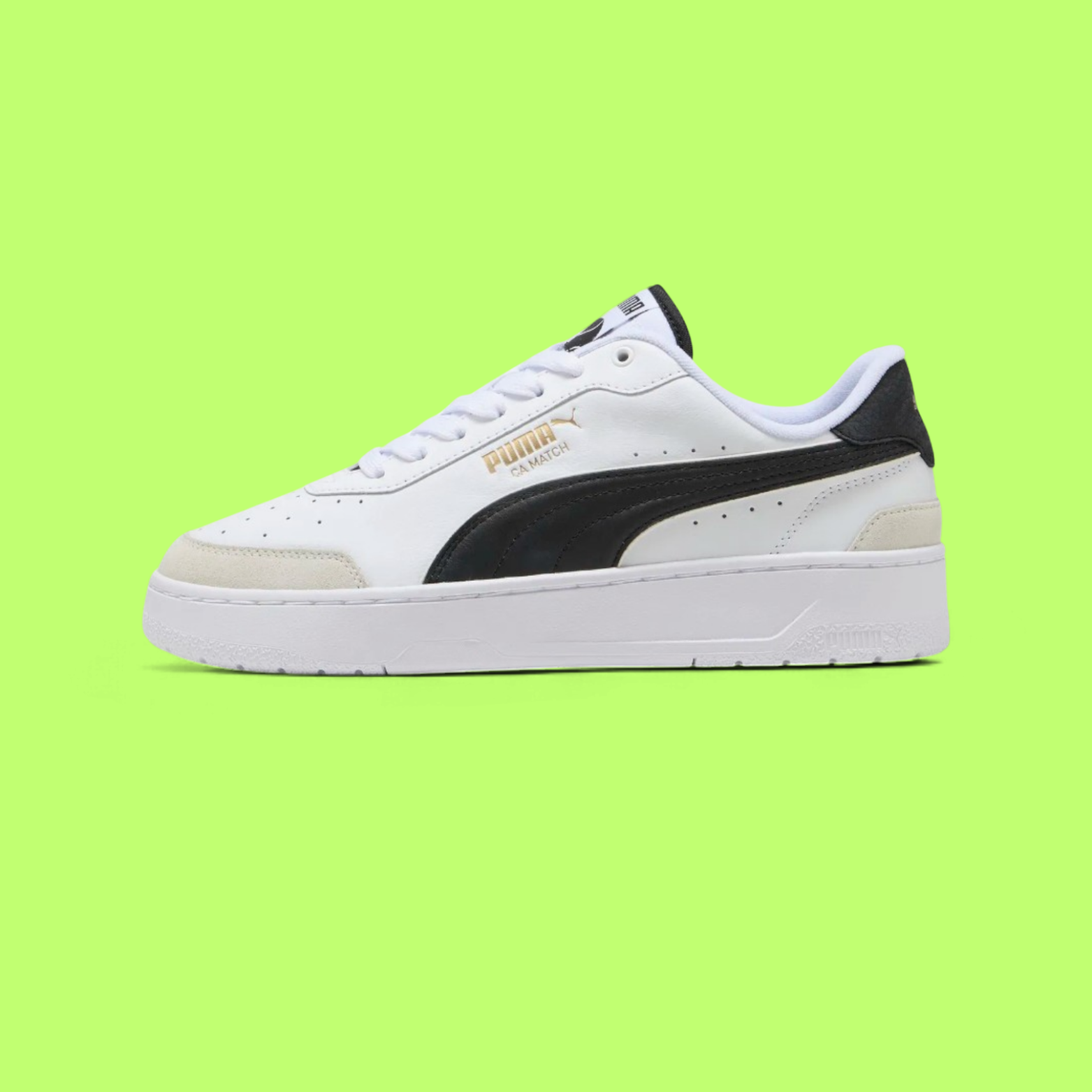 PUMA CA MATCH PREMIUM PIPE MEN'S WHITE LEATHER CASUAL COURT SNEAKERS
