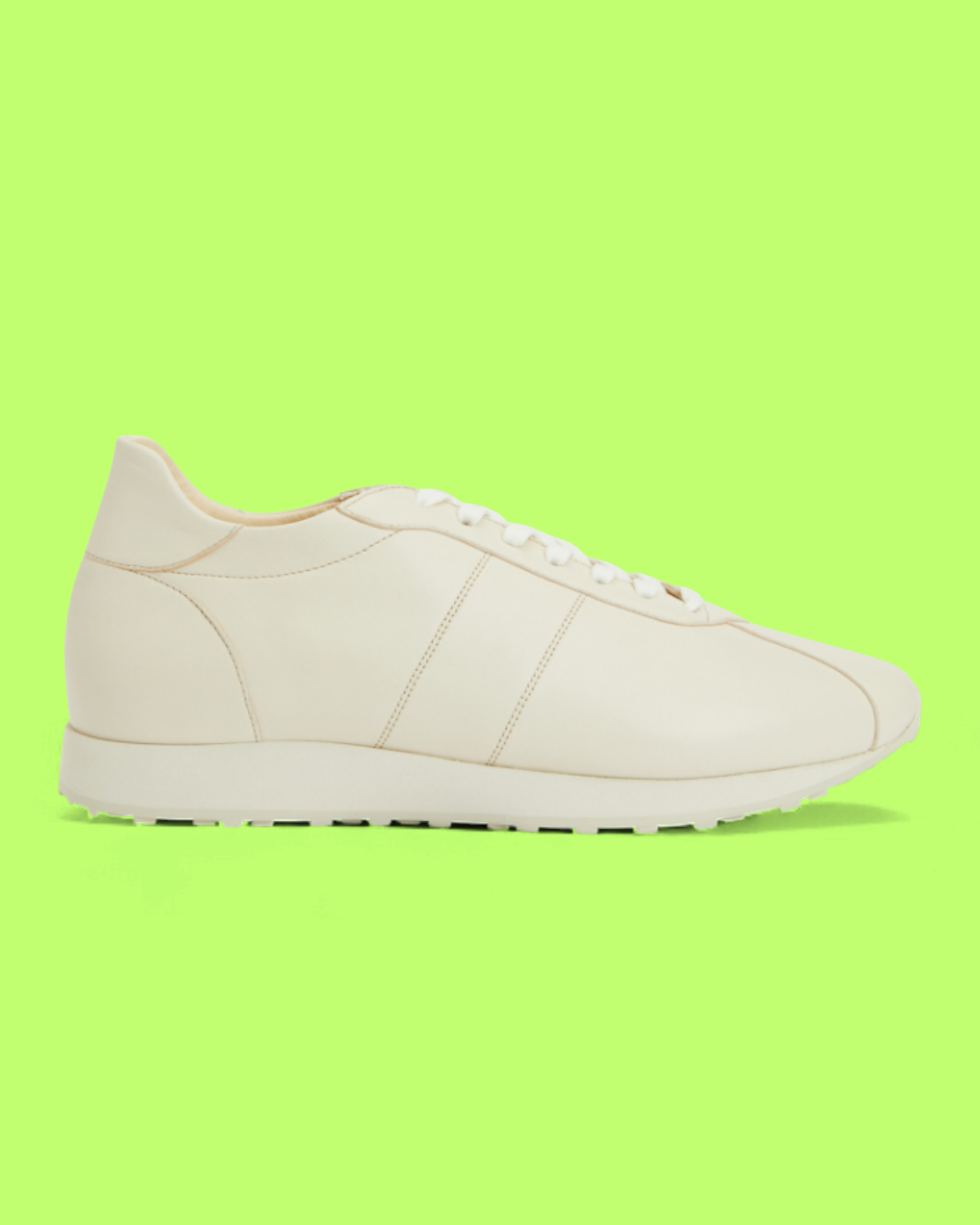 THE ROW CREAM LEATHER MINIMALIST LUXURY LOW TOP SNEAKERS