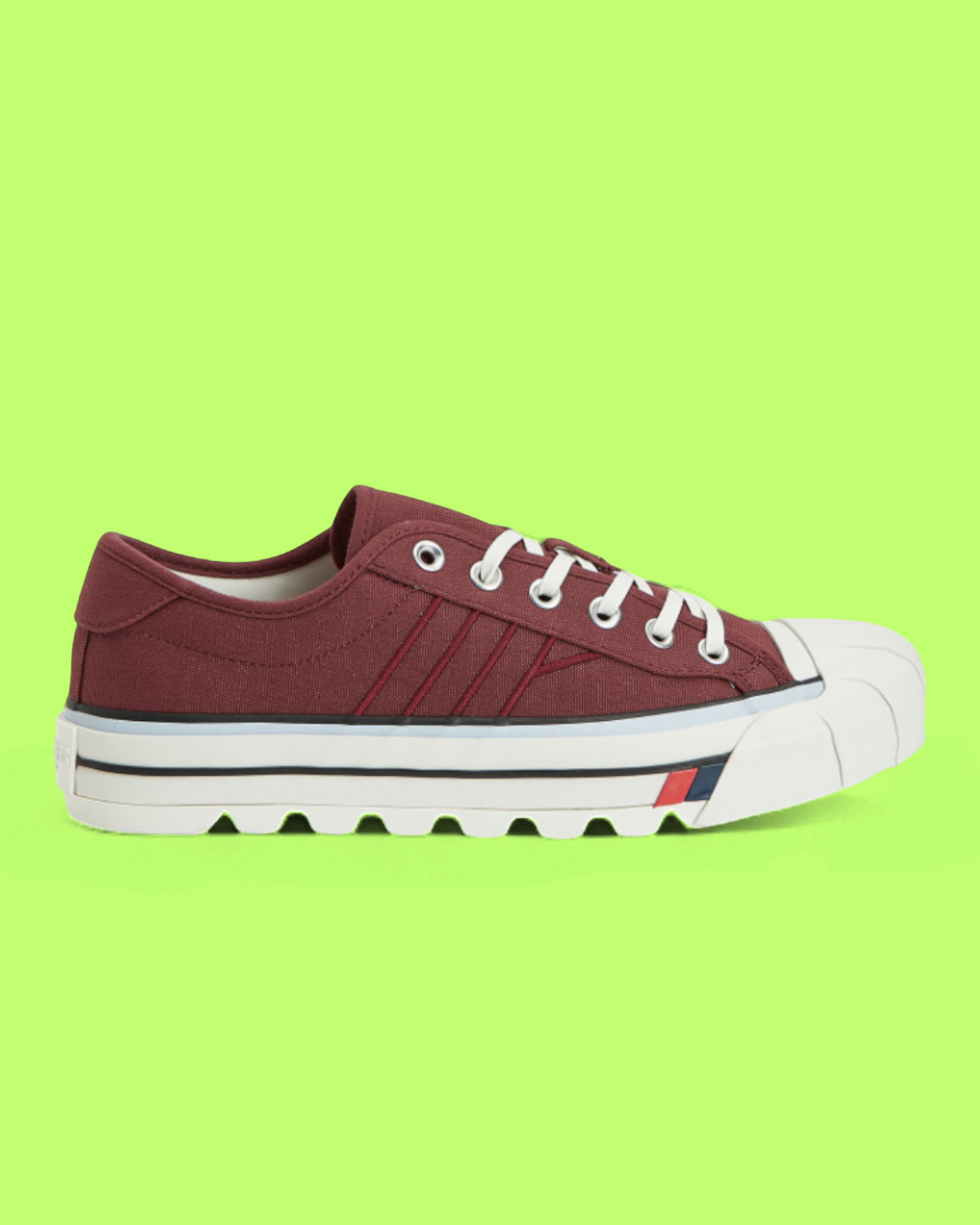 PRO-KEDS ROYAL LO CLASSIC BURGUNDY CANVAS RETRO LIFESTYLE