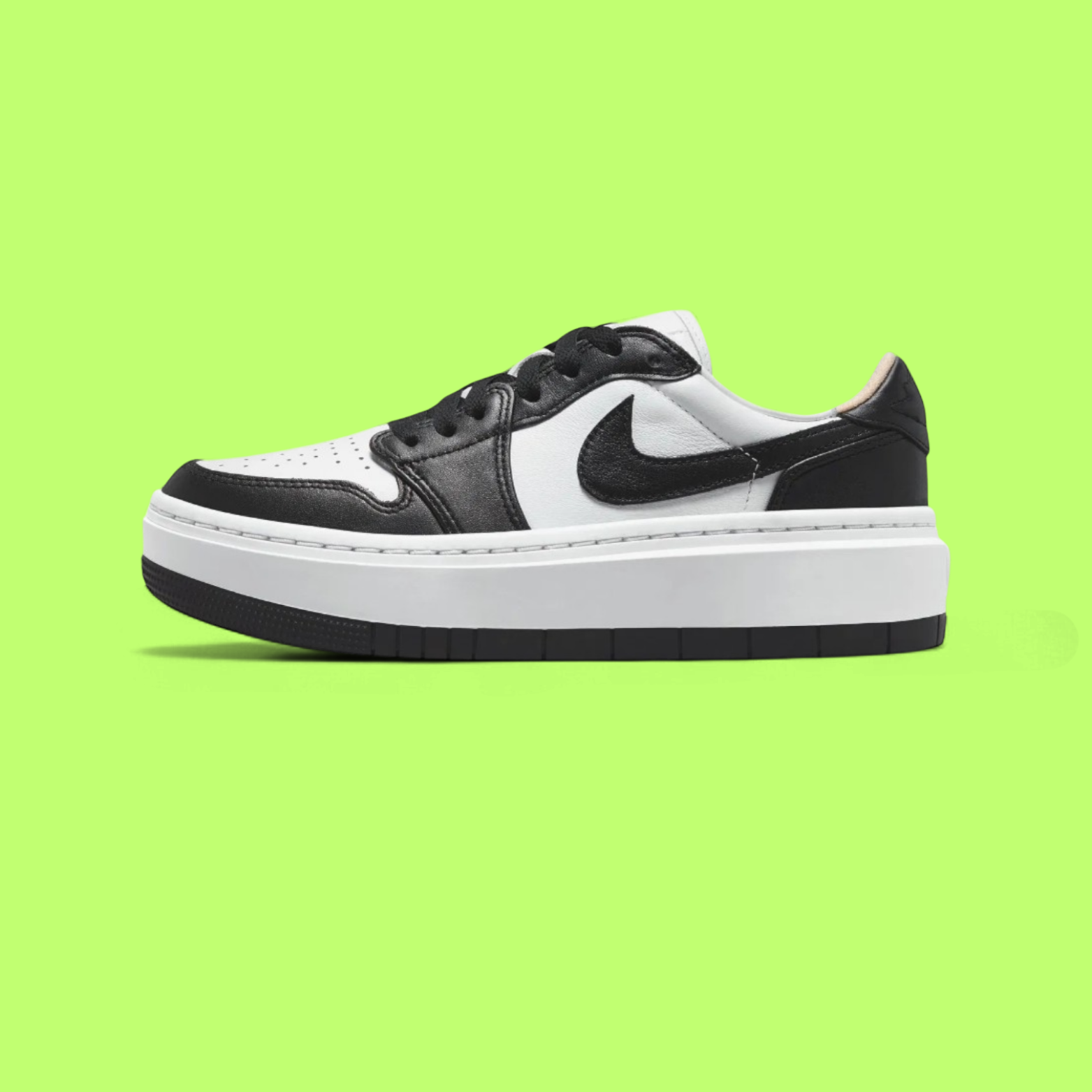 NIKE AIR JORDAN 1 LOW PLATFORM BLACK WHITE PANDA RETRO STYLE