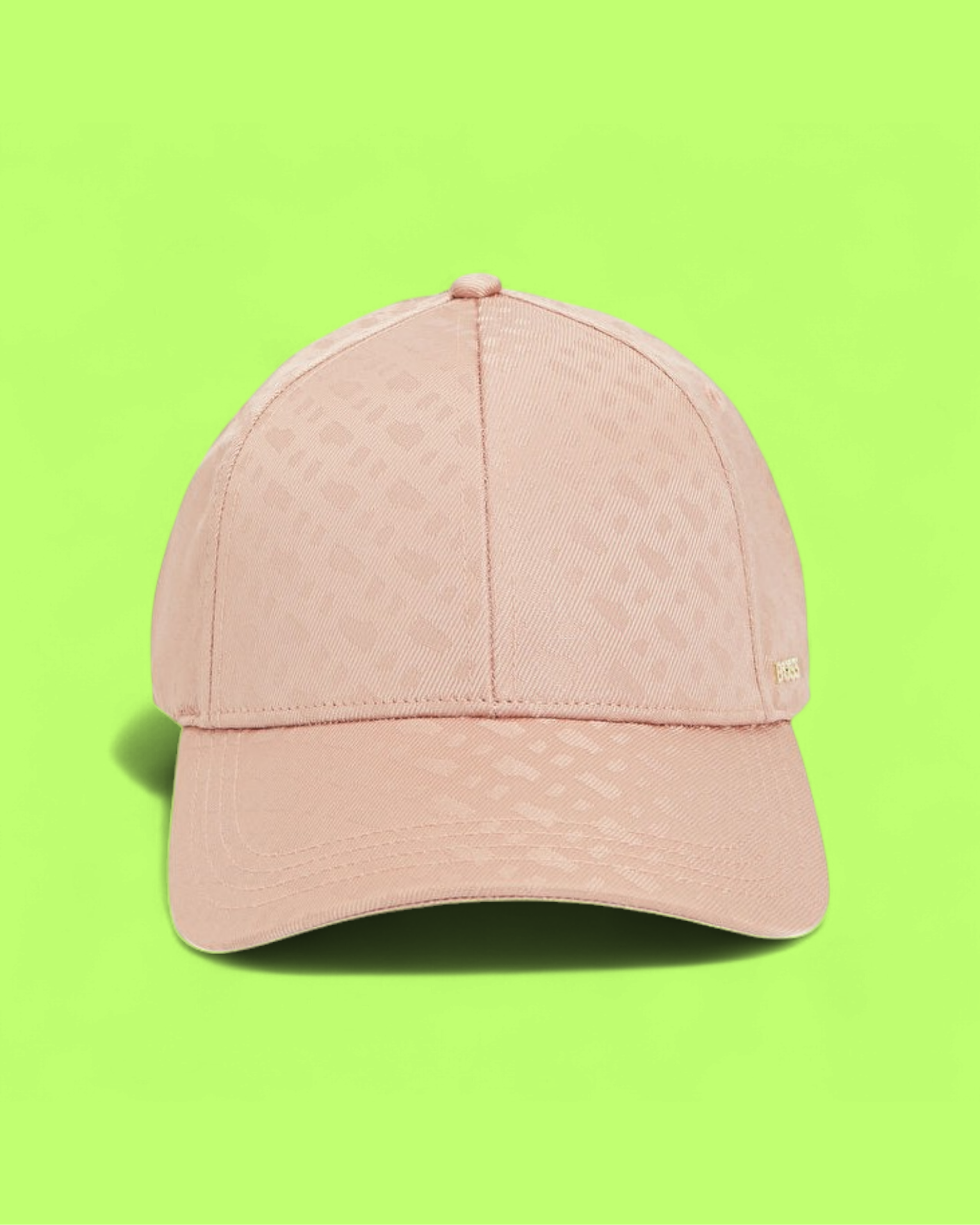 HUGO BOSS POWDER PINK CAP WITH TONAL PATTERN AND METAL