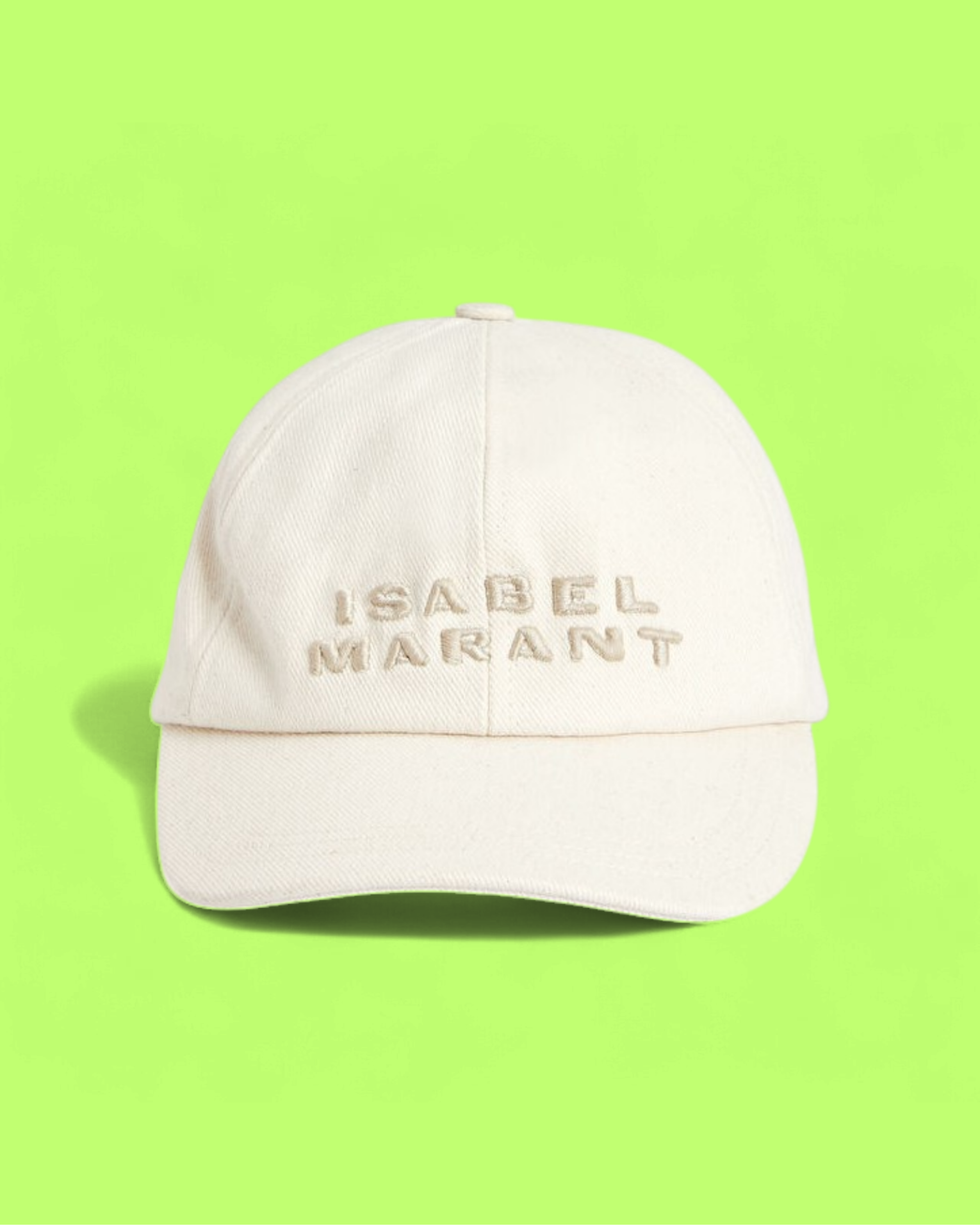 ISABEL MARANT WHITE CAP WITH EMBOSSED FRONT LOGO DESIGN