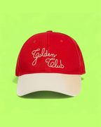 GOLDEN CLUB RED AND WHITE RETRO BASEBALL CAP EMBROIDERED