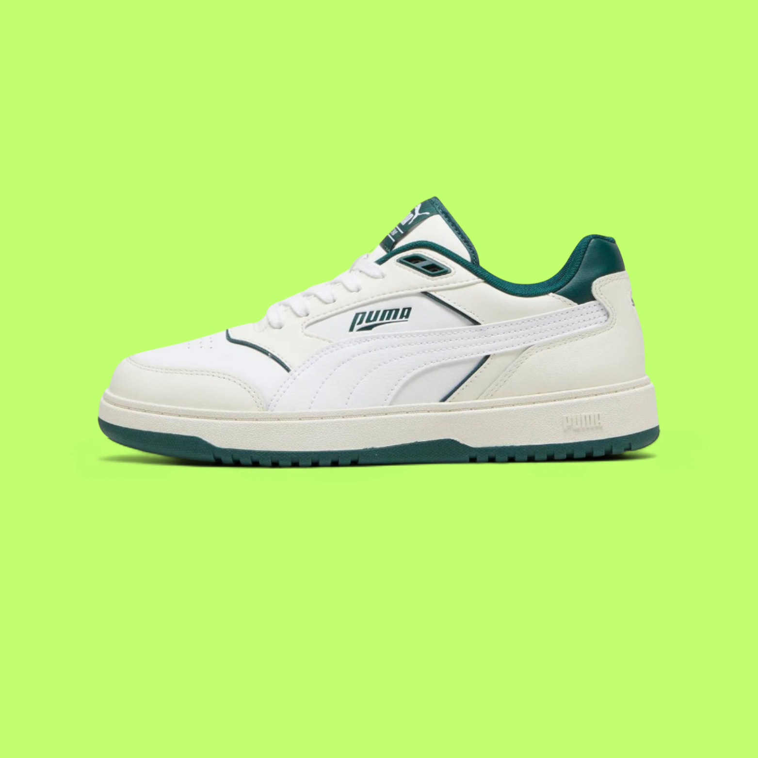 PUMA DOUBLECOURT UNISEX WHITE LEATHER CASUAL COURT SNEAKERS