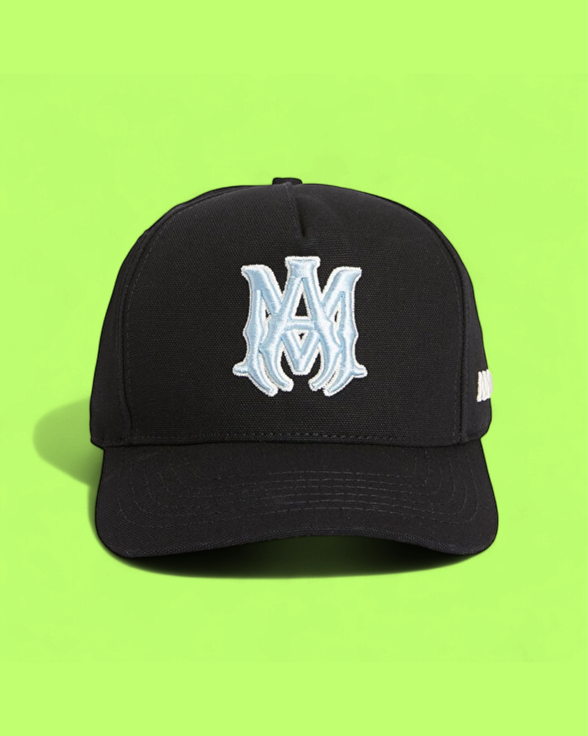 AMIRI BLACK BASEBALL CAP WITH BLUE 3D EMBROIDERED LOGO CWCD