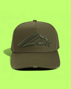 ARMY GREEN CAP WITH TONAL ICON EMBROIDERED DETAILING