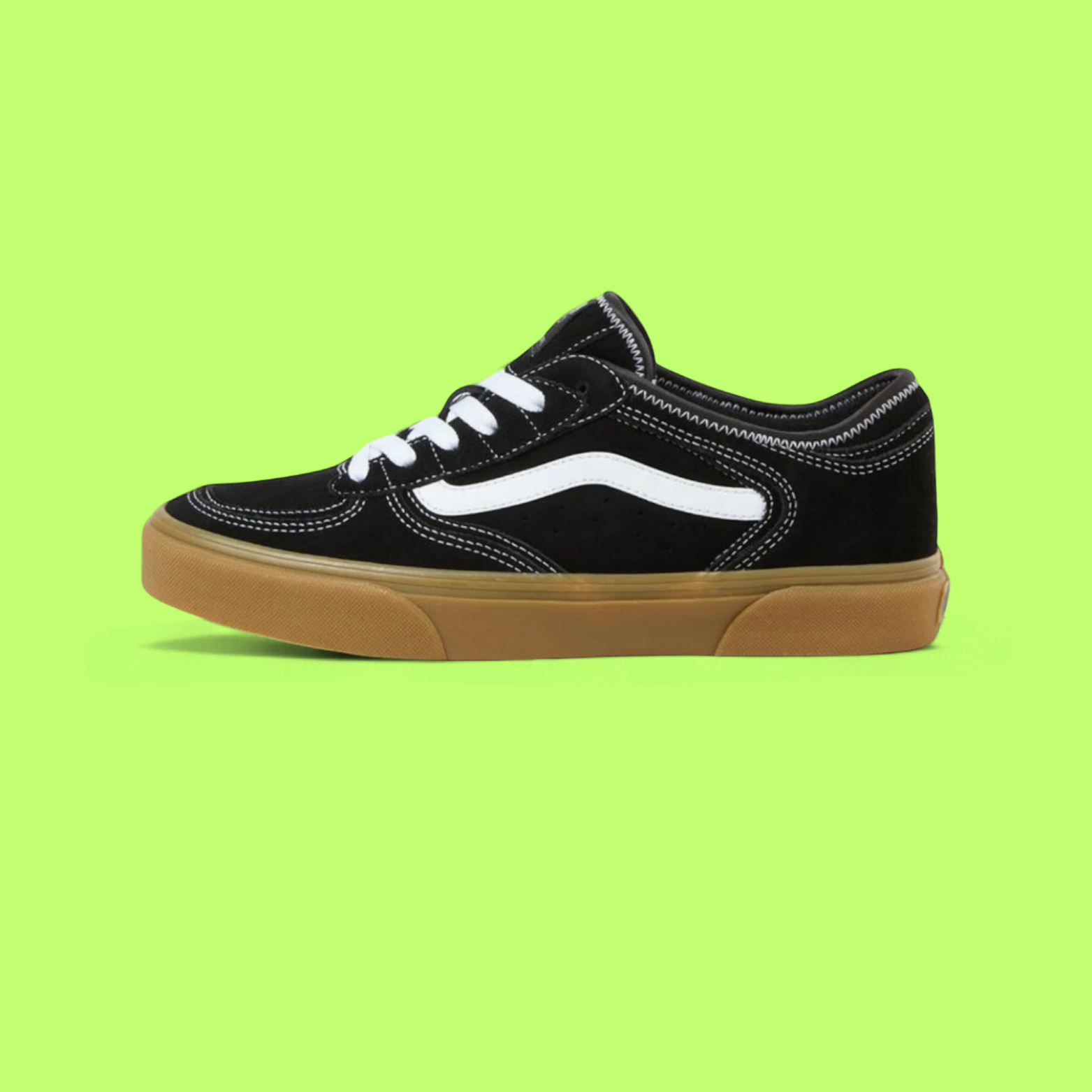 VANS BLACK WHITE GUM SOLE CLASSIC SKATE SNEAKERS CWCD