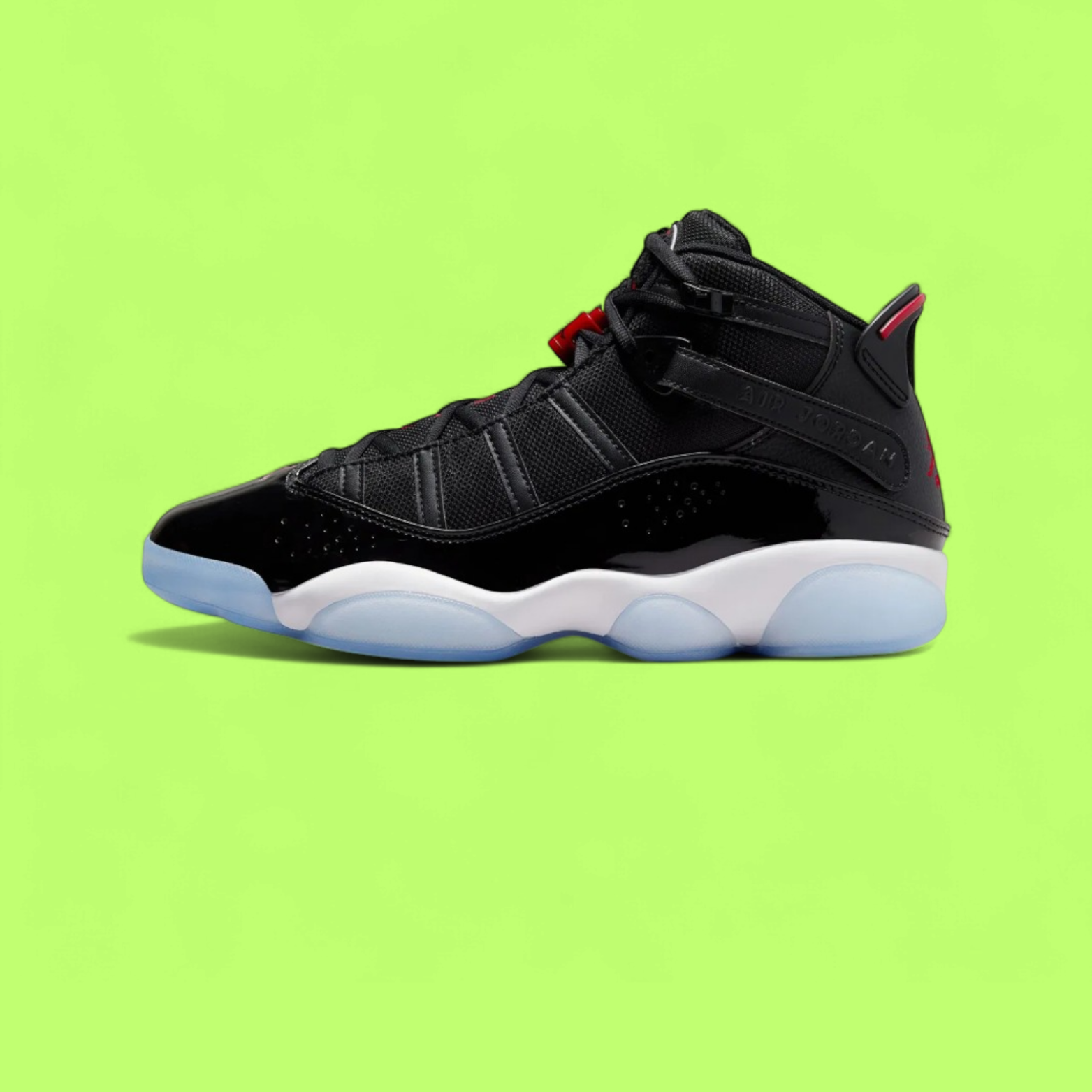 NIKE JORDAN 6 RINGS MEN'S BLACK LEATHER RETRO BASKETBALL
