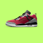 NIKE JORDAN SPIZIKE LOW MEN'S RED LEATHER RETRO BASKETBALL SNEAKERS